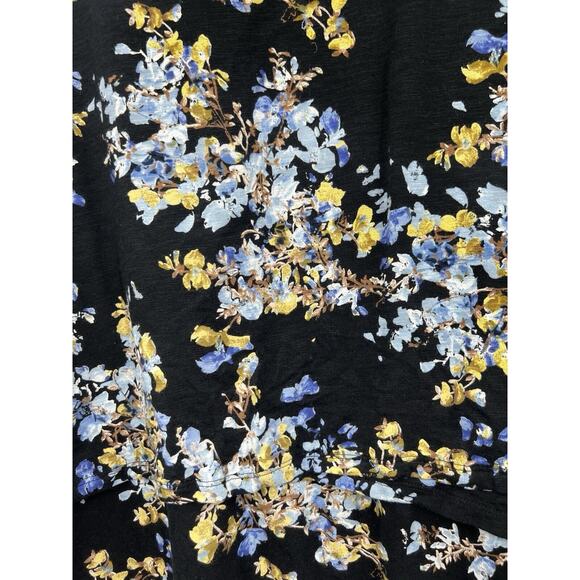 J Jill Shirt Womens Long Sleeve Floral Layered Tunic Top Black Size Small - Picture 2 of 8